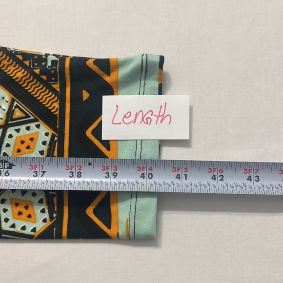 P10-NWOT LuLaRoe TC2 Tall & Curvy Multicolor Aztec Mummy Prints Stretch Leggings - Picture 4 of 11